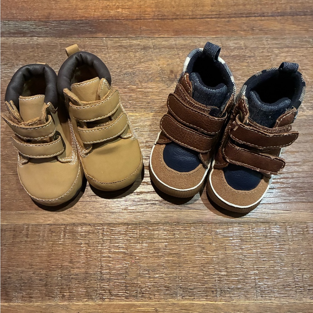 Koala Kids Brown and Tan Baby Shoes